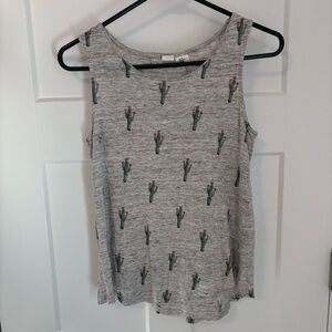 Artisan NY Linen Cactus Print Tank Top